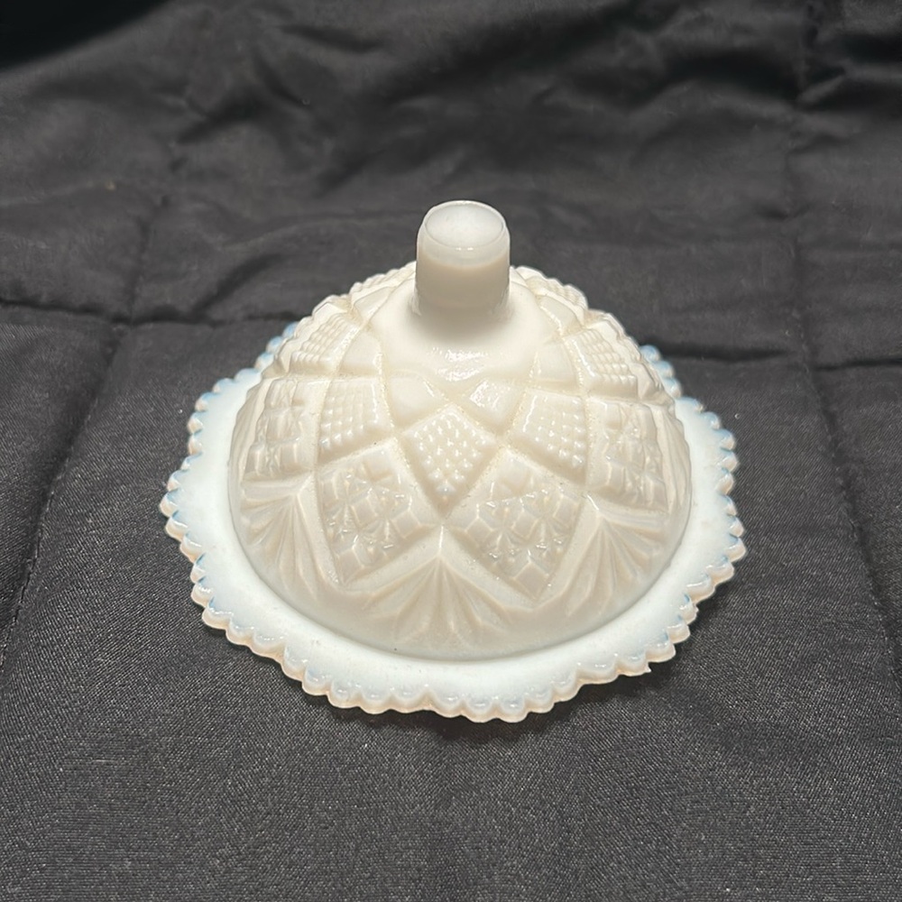 Vintage Child’s Milk Glass Butter Dish